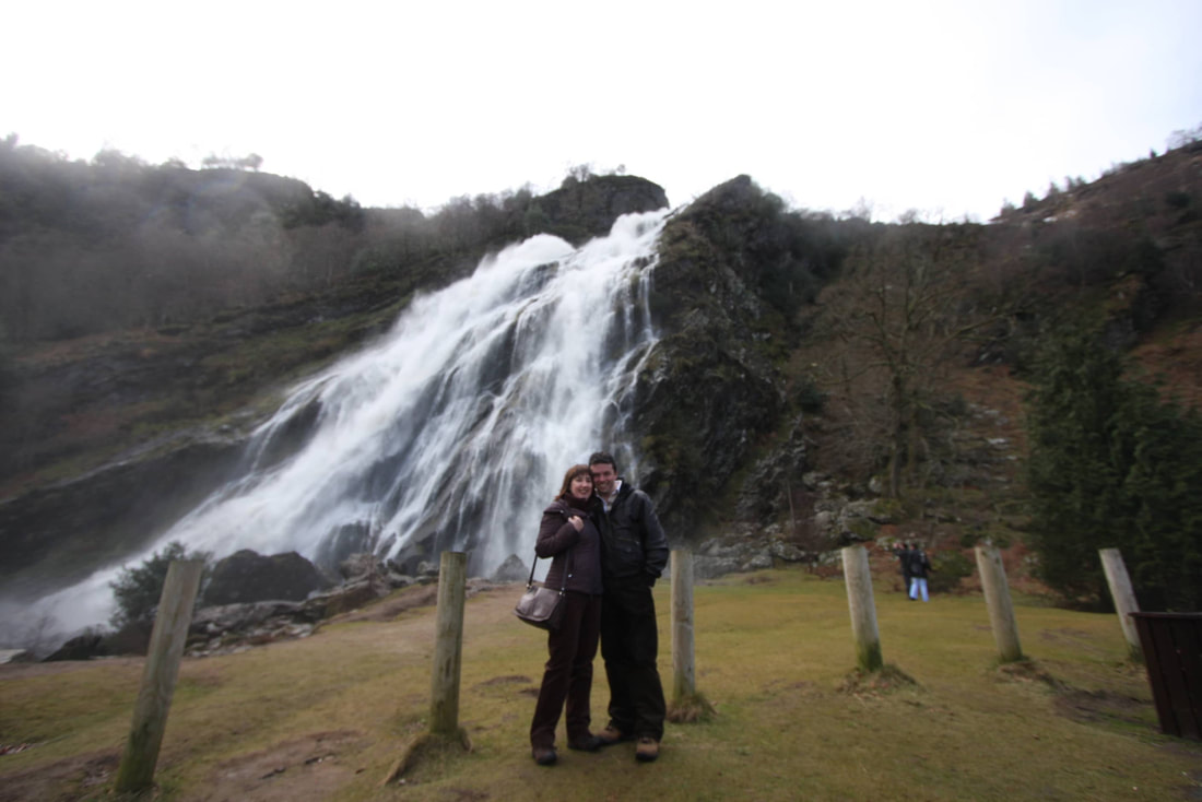 charlie & me powerscourt waterfall feb 2009