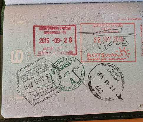 passport stamps botswana 2015