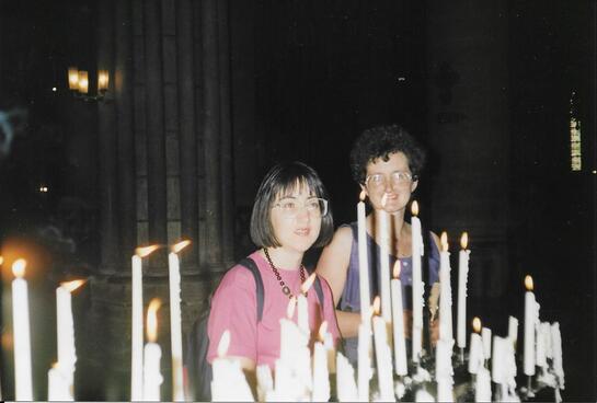 lighting candles in notre dame sept1991